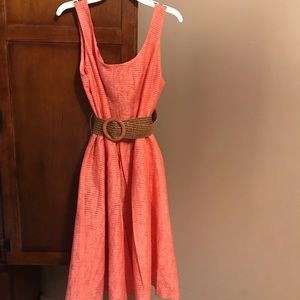 Never worn coral Nine West dress with belt